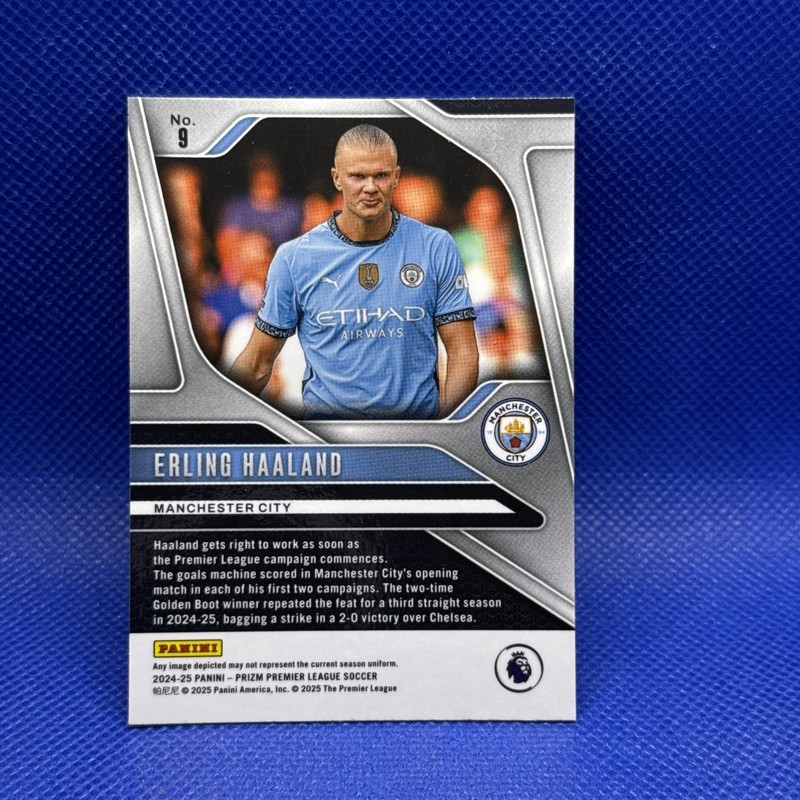 2024-25 Panini Prizm Premier League - Erling Haaland #9 Silver Prizm view 2