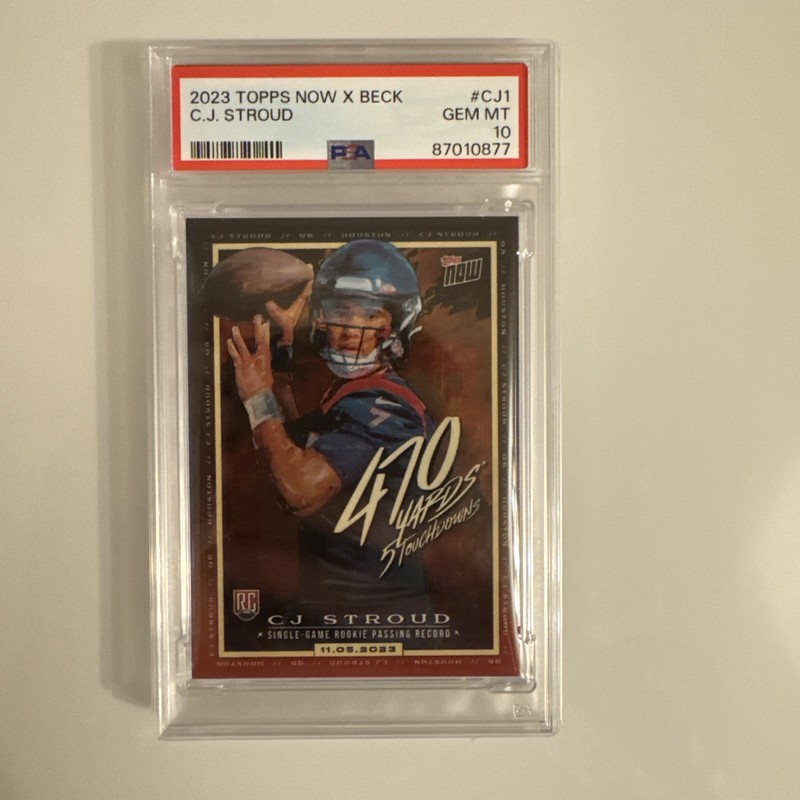 CJ Stroud 2023 Topps Now X Tyson Beck PSA 10 GEM MINT #CJ1 Rookie Card RC PSA 10