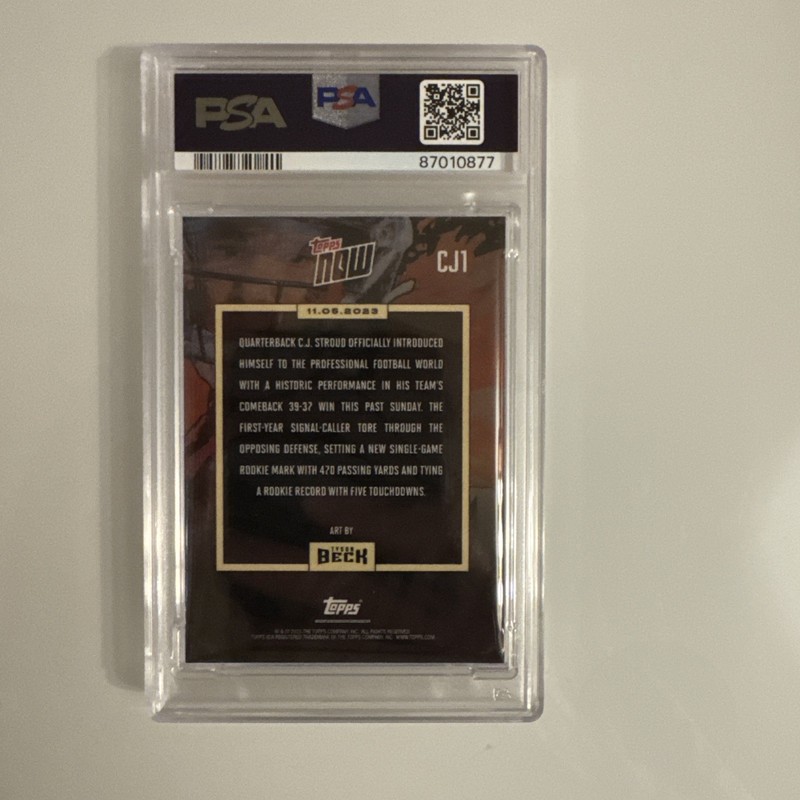 CJ Stroud 2023 Topps Now X Tyson Beck PSA 10 GEM MINT #CJ1 Rookie Card RC PSA 10 view 2