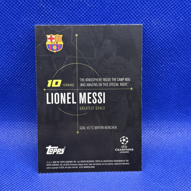 2020 Topps Lionel Messi Champions League - Lionel Messi #6515 view 2