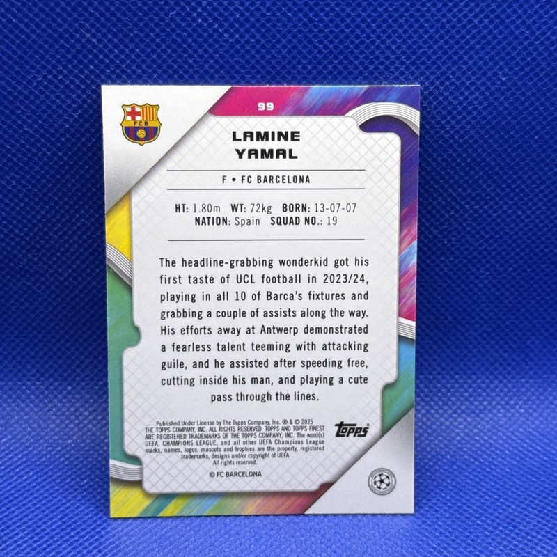 2024-25 Topps Finest Uefa Club Competitions - Lamine Yamal #99 view 2