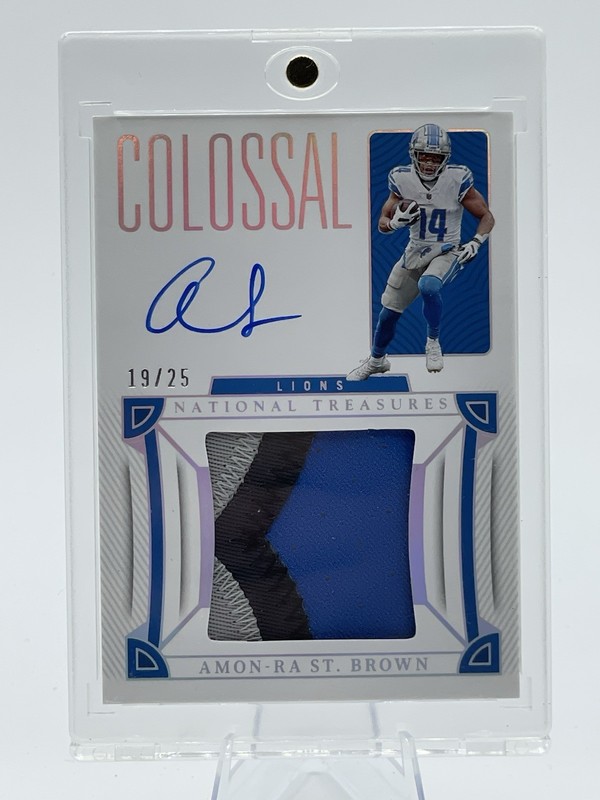 2022 National Treasures Amon-Ra St. Brown Colossal Patch Auto /25 Lions SSP
