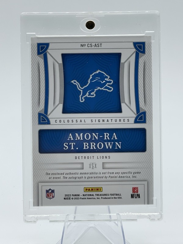 2022 National Treasures Amon-Ra St. Brown Colossal Patch Auto /25 Lions SSP view 2