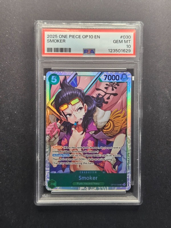 PSA 10 GEM MINT One Piece Royal Blood Smoker OP10-030 Super Rare
