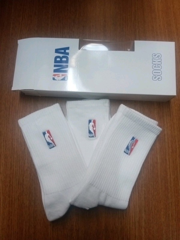 NBA Logoman men's basketball crew socks white shoe size 6-12