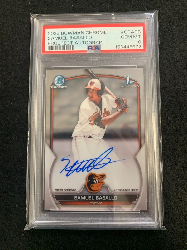PSA 10 2023 Bowman Chrome SAMUEL BASALLO Orioles Prospect Auto