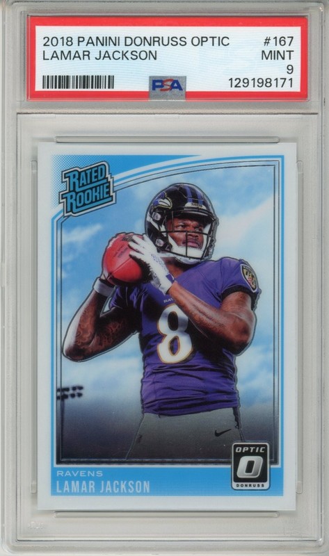 PSA 9 2018 Donruss Optic Lamar Jackson RATED ROOKIE
