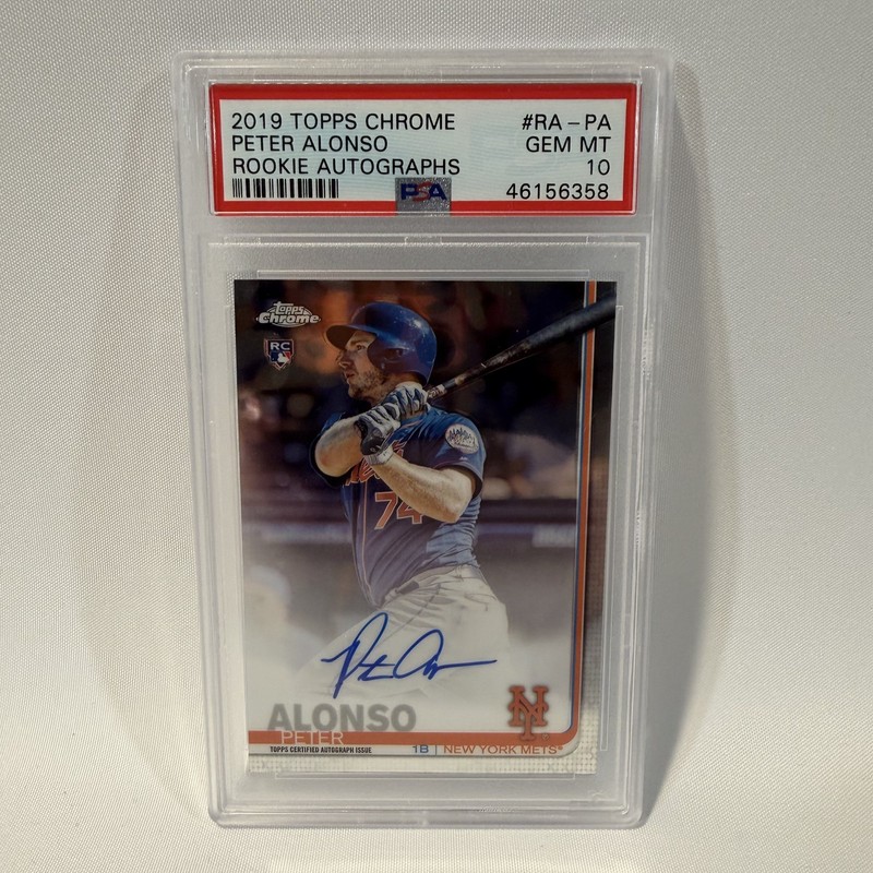 2019 Topps Chrome Peter Alonso Rookie Auto PSA 10 Gem Mint RC Autograph