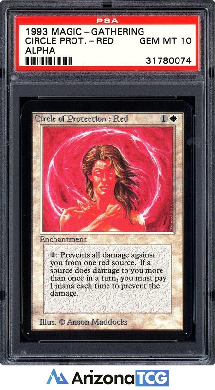 Magic: The Gathering 1993 Circle Of Protection: Red Alpha GEM MINT PSA 10