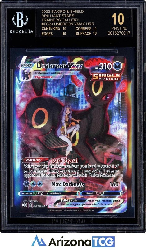 Pokemon 2022 Umbreon VMAX TG23 Brilliant Stars POP 4 PRISTINE BLACK LABEL BGS 10