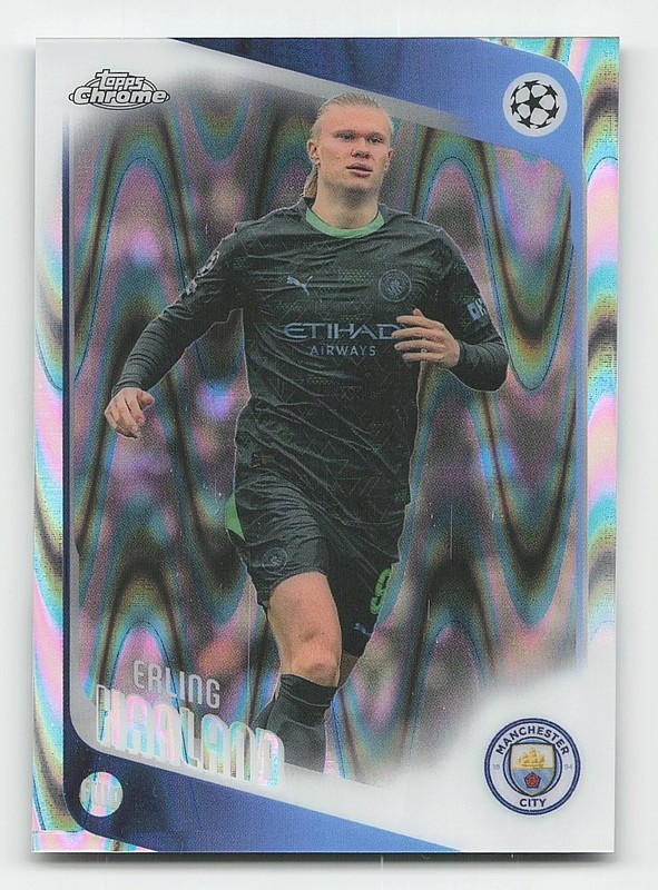 2025-26 Topps Chrome UEFA #181 Erling Haaland Raywave Refractor