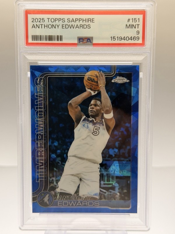 2025-26 Topps Chrome Sapphire - Anthony Edwards PSA 9 Mint