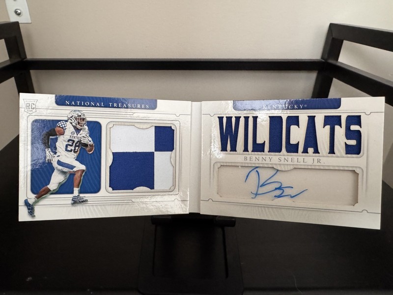 Panini 2019 National Treasures Benny Snell Jr RC Auto Patch Booklet #13/49