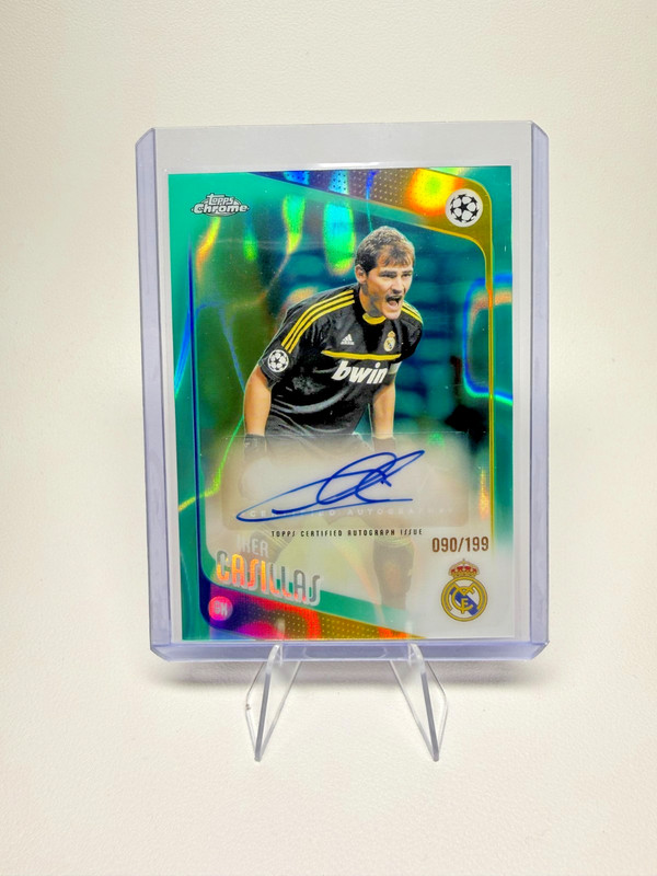 2025-26 Topps Chrome UEFA Club Iker Casillas Aqua Lava Legends Auto /199