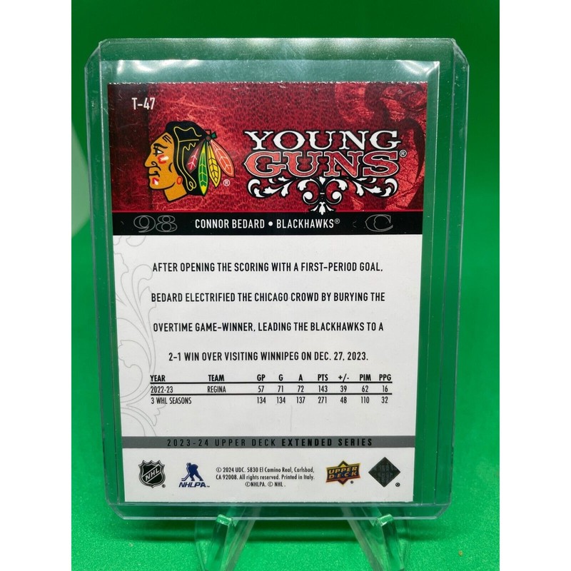 2024 Upper Deck Extended Connor Bedard Young Guns Retro RC Chicago Blackhawks view 2