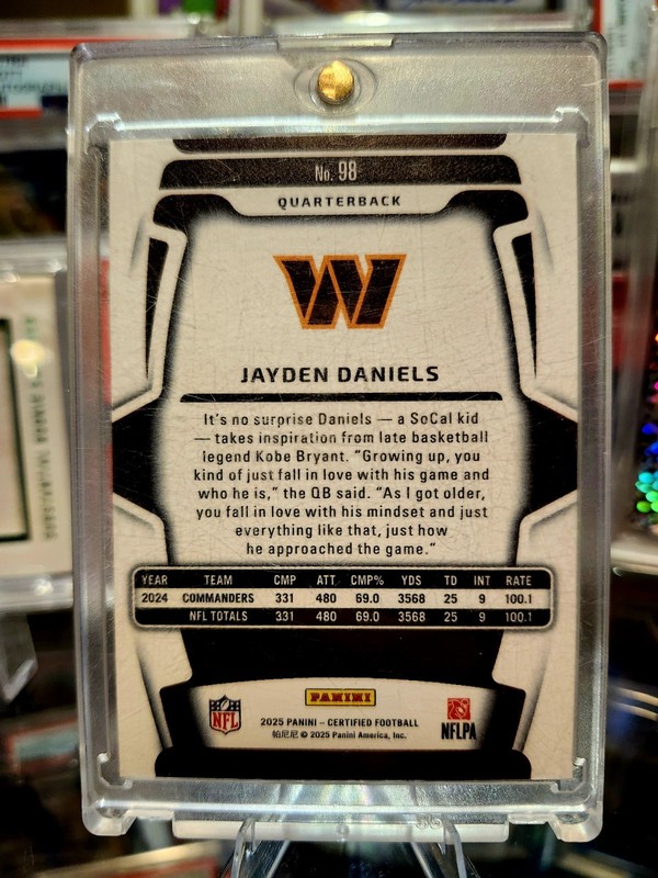 🔥🥵 2025 Panini Certified Jayden Daniels Orange /17 Washington Commanders! 🥵🔥 view 2