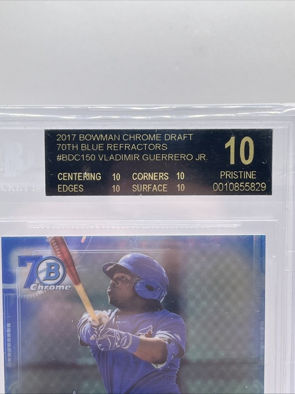2017 Bowman Chrome Draft Vladimir Guerrero Jr. 70th Blue /200 BGS 10 Black Label view 2