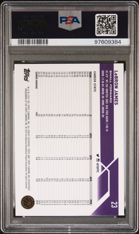 PSA 10 LeBRON JAMES /50 TOPPS CHROME 23 GOLD GEOMETRIC 2023 NBA SERIAL NUMBERED view 2