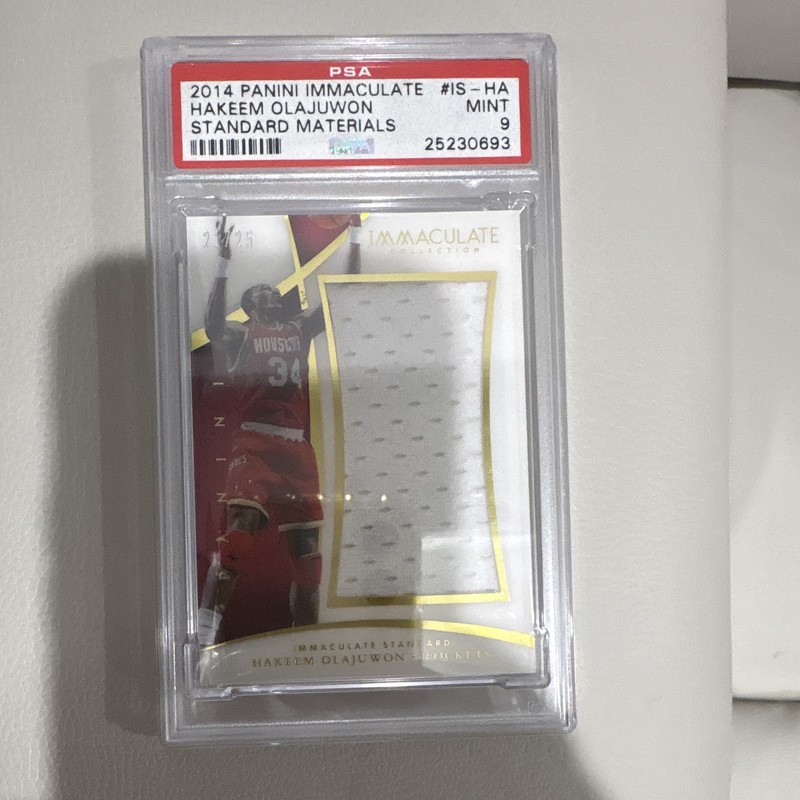 Panini 2014-15 Immaculate Hakeem Olajuwon MEM #IS-HA PSA 9 # 21/25 Rockets RARE