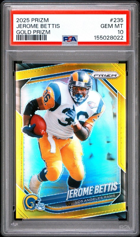 PSA 10 2025 Panini Prizm True Gold /10 Jerome Bettis #235 Los Angeles Rams