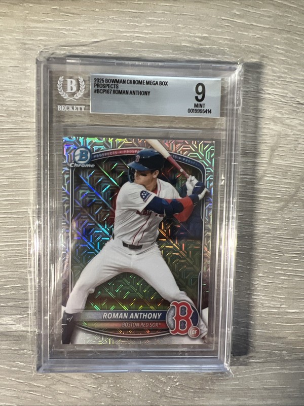 2025 Bowman Chrome Mega Box Refractor Roman Anthony #BCP167 BGS 9