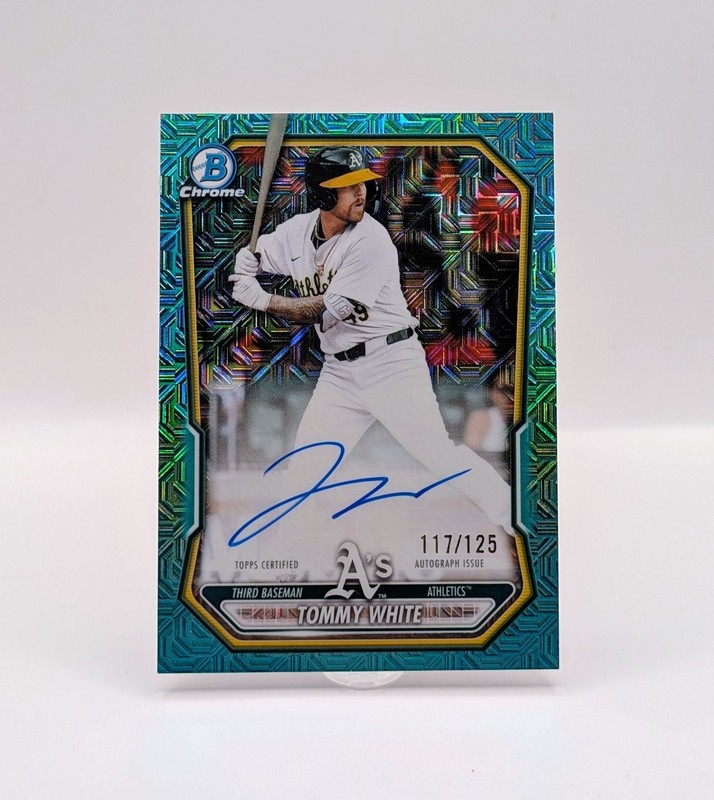 2026 Bowman Chrome Aqua Mojo Refractor Auto /125 Tommy White - Oakland Athletics