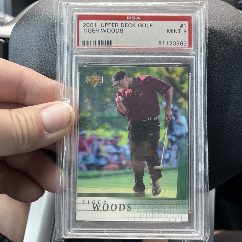 Tiger Woods 2001 Upper Deck PSA 9 Mint Tiger Woods #1 🔥🔥 view 2
