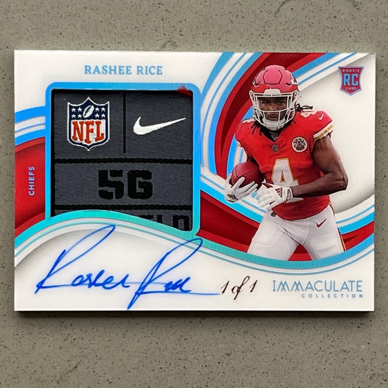 2023 Panini Immaculate Rashee Rice Platinum Shield Swoosh Tag Rookie Auto 1/1