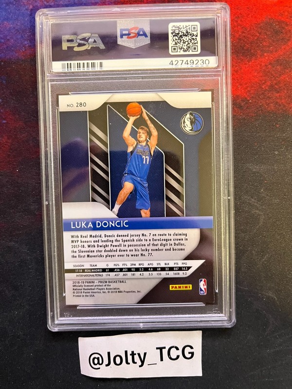 2018 Panini Prizm Luka Doncic #280 Rookie RC PSA 10 view 2