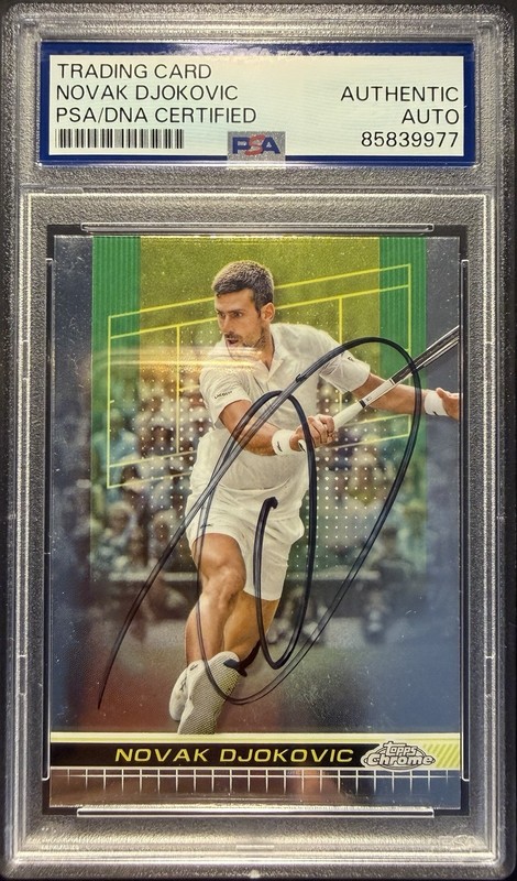 2024 Topps Chrome Tennis #1 Novak Djokovic Signed Card PSA AUTO