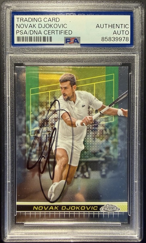 2024 Topps Chrome Tennis #1 Novak Djokovic Signed Card PSA AUTO