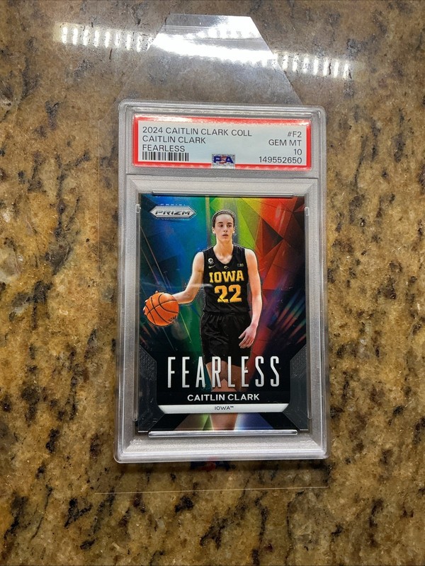CAITLIN CLARK 2024 Panini Collection - Fearless Prizm non auto PSA GEM MINT 10 view 2