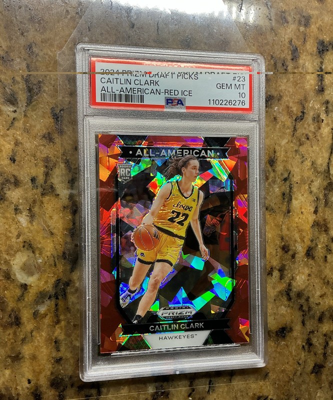 CAITLIN CLARK 2024 Panini Prizm Draft Picks All-American non auto Red Ice PSA 10