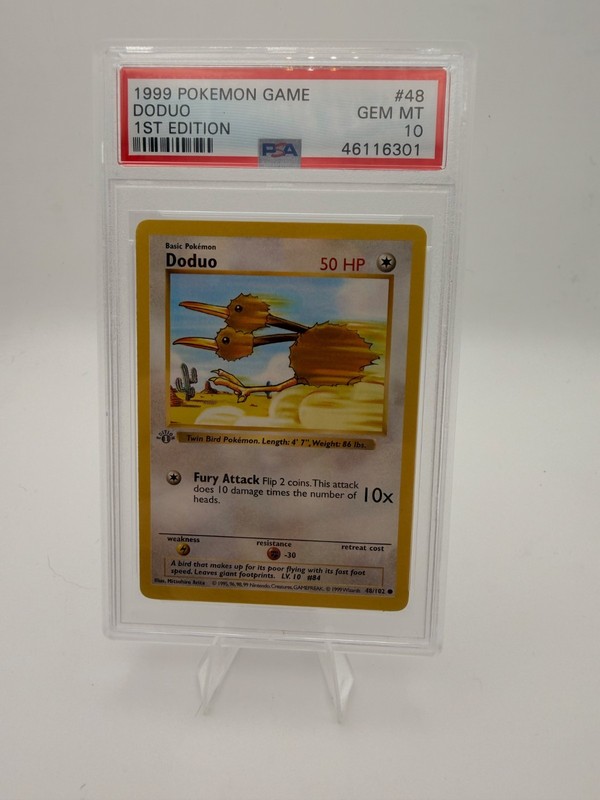 Pokemon PSA 10 GEM MINT Doduo 1st Edition Base Set Shadowless 1999 Card 48/102