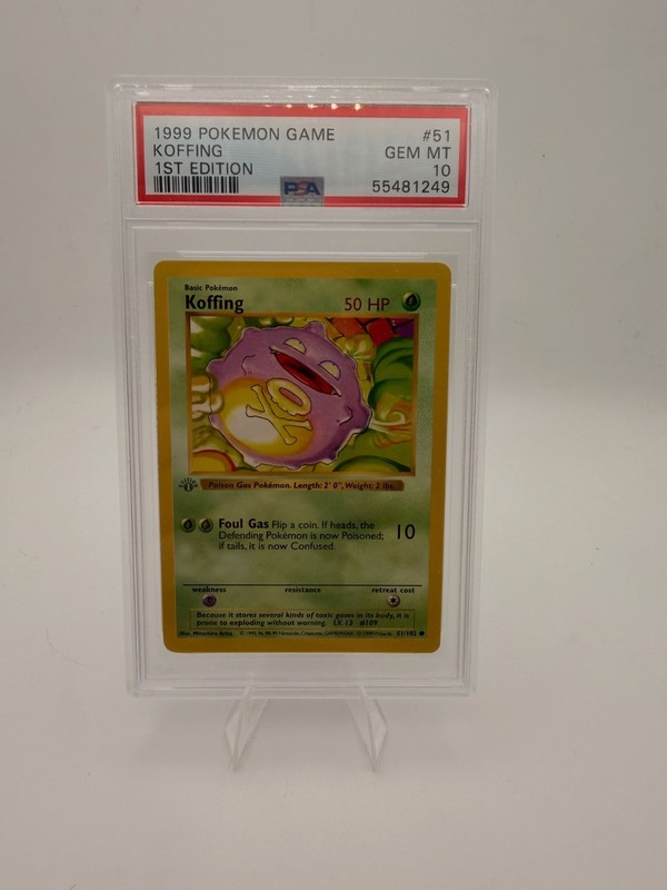 1999 POKEMON BASE SET 1ST EDITION #51 KOFFING PSA 10