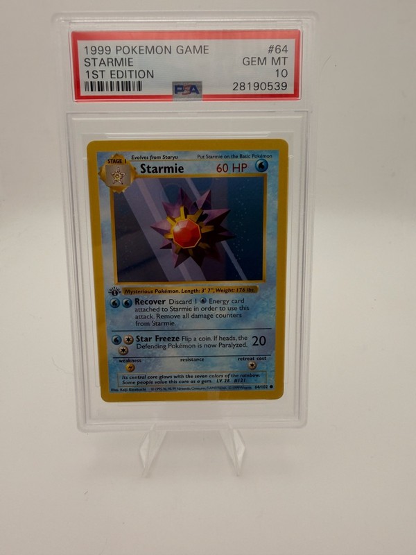 1999 POKEMON BASE SET 1ST EDITION #64 STARMIE PSA 10