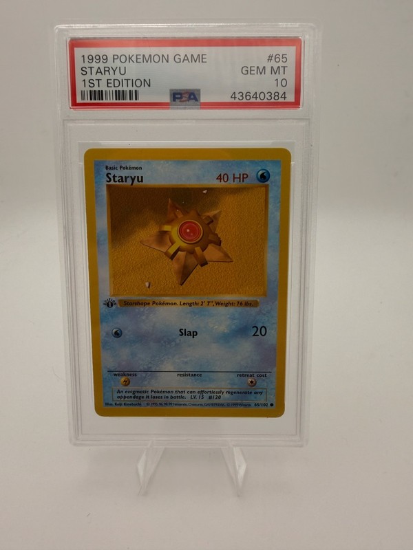 1999 Staryu 1st Edition #65 PSA 10 GEM MINT Base Set Shadowless Pokemon