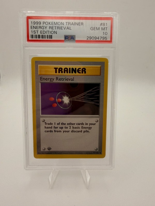 1999 POKEMON BASE SET 1ST EDITION #81 ENERGY RETRIEVAL PSA 10