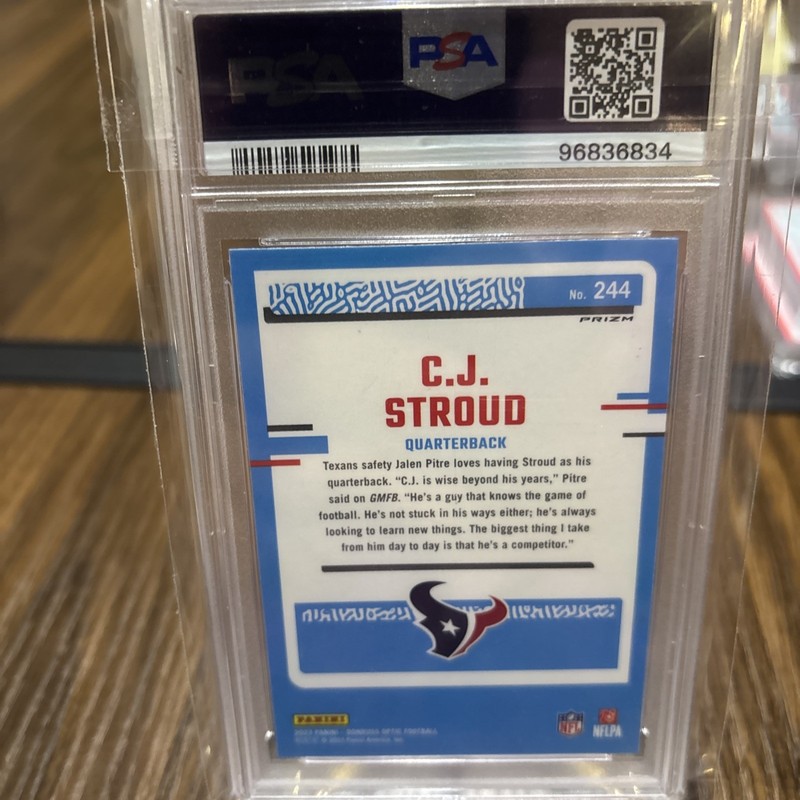 🔥🔥2023  Donruss Optic - Rated Rookie C.J. Stroud Red Hyper Prizm (RC) PSA 10 view 2