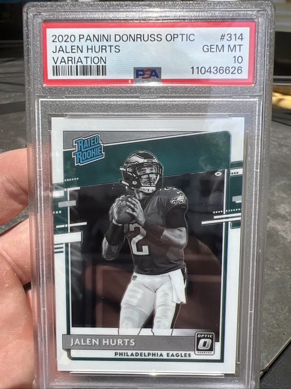 🎯PSA 10 GEM MINT 2020 Panini Donruss Optic JALEN HURTS Rated Rookie VARIATION💪