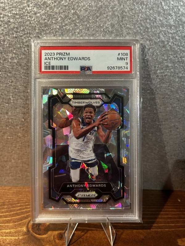 2023 Anthony Edwards Prism Cracked Ice Psa Nine