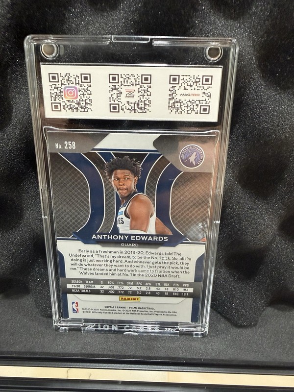 Panini Prizm 2020-21 Base Set RC Anthony Edwards #258 Timberwolves NBA view 2