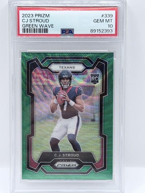 2023 Panini Prizm - Rookies C.J. Stroud #339 Green Wave Prizm (RC) PSA 10