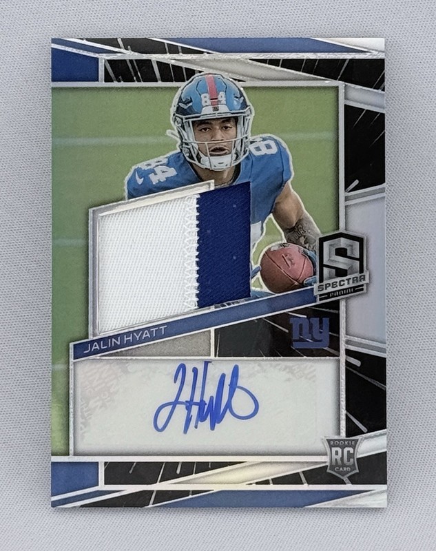 2023 Panini Spectra Jalin Hyatt Rookie Patch Auto Silver RPA /60 RC Giants