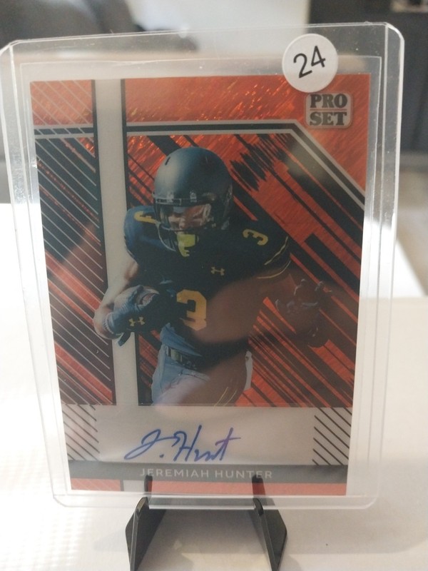 2024 Leaf Metal Collective - Pro Set Autographs Jeremiah Hunter #PSA-JH2 Orange view 2