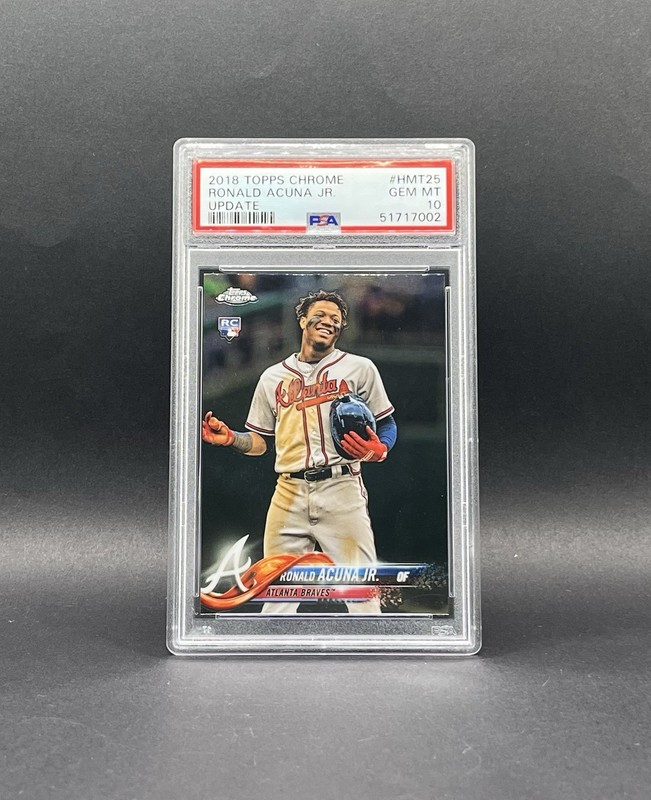 2018 Topps Chrome Update Ronald Acuna Jr. RC Rookie #HMT25 GEM PSA 10 Braves