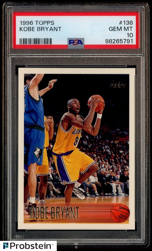 1996-97 Topps #138 Kobe Bryant Los Angeles Lakers RC Rookie HOF PSA 10 GEM MINT