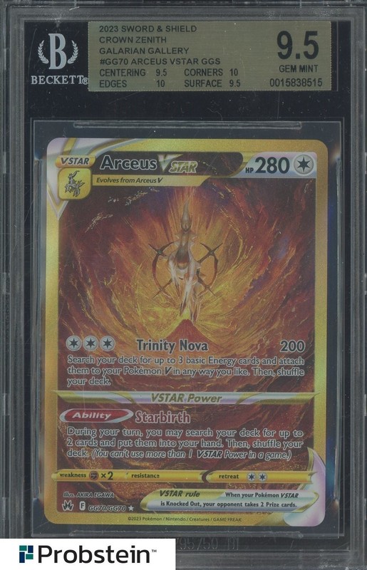 2023 Pokemon SWSH Crown Zenith Secret #GG70 Arceus VSTAR BGS 9.5 GEM MINT