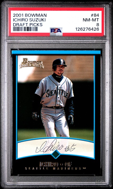 2001 Bowman Draft Picks Ichiro Suzuki #84 PSA 8