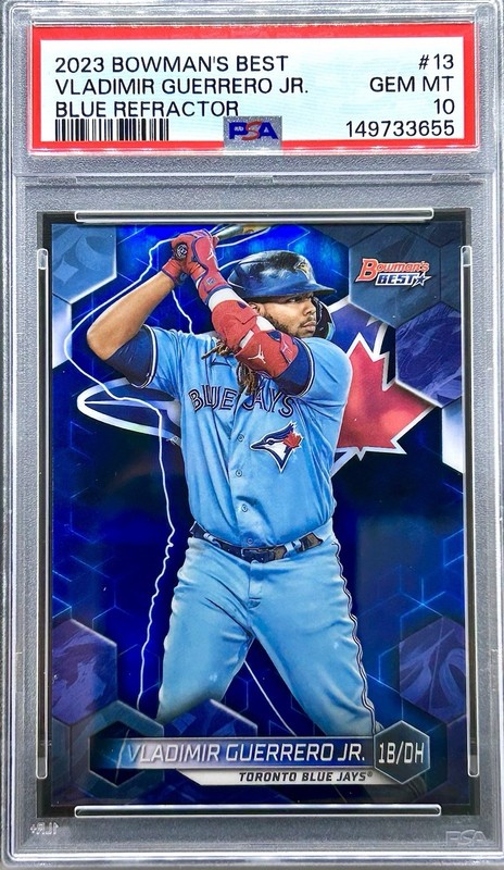 2023 Bowman’s Best Vladimir Guerrero Jr Blue Refractor /150 PSA 10 POP 1